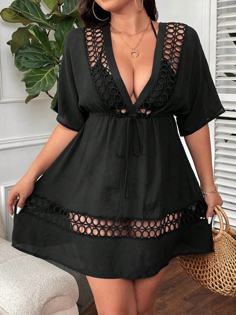 Saída de Praia Plus Size Celeste