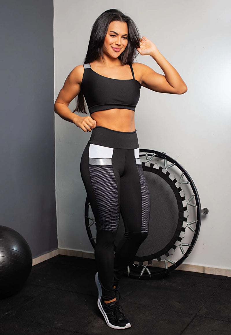 Conjunto Feminino LiveFit® | Cropped + Calça Legging com Bolso